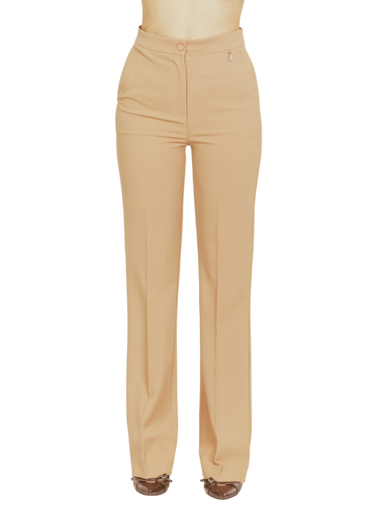 Relish pantaloni flare vita alta Indianapolis beige INDIANAPOLIS 1992 RELISH