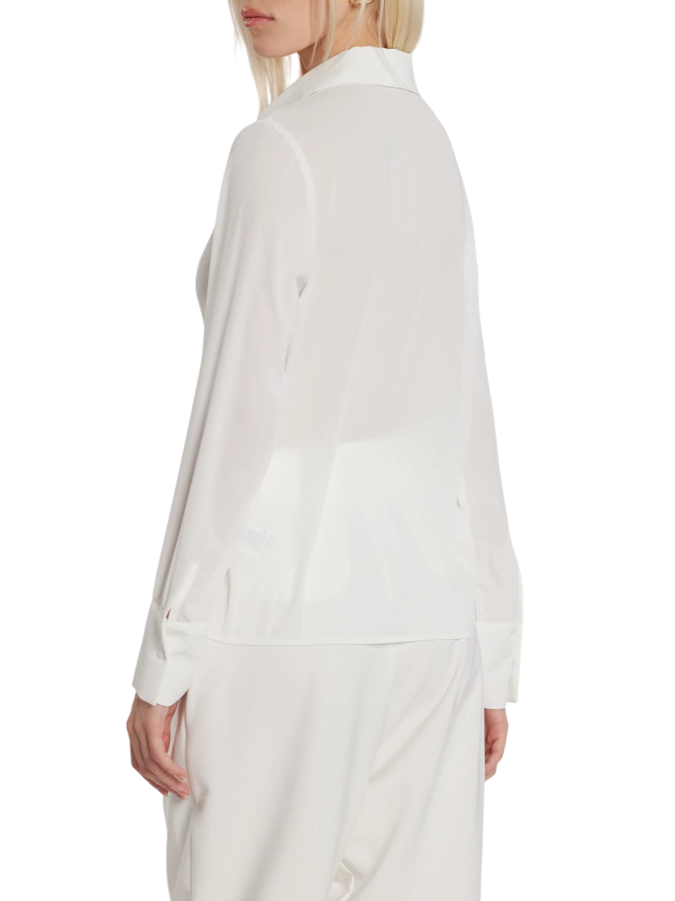 Relish camicia Laza manica lunga con spilla gioiello bianco latte LAZA 1101 RELISH