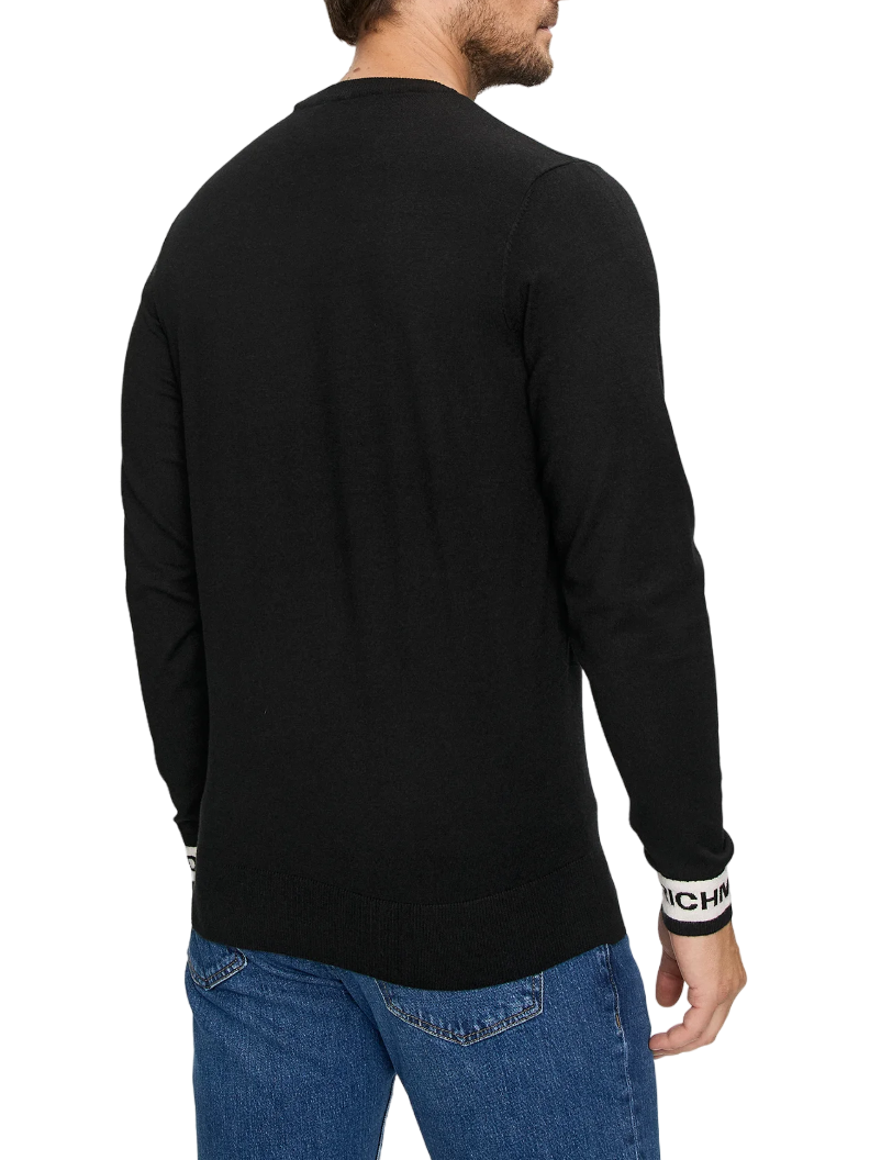 John Richmond maglia girocollo Artuso con logo jacquard nero UMA24099MA BLACK John RICHMOND