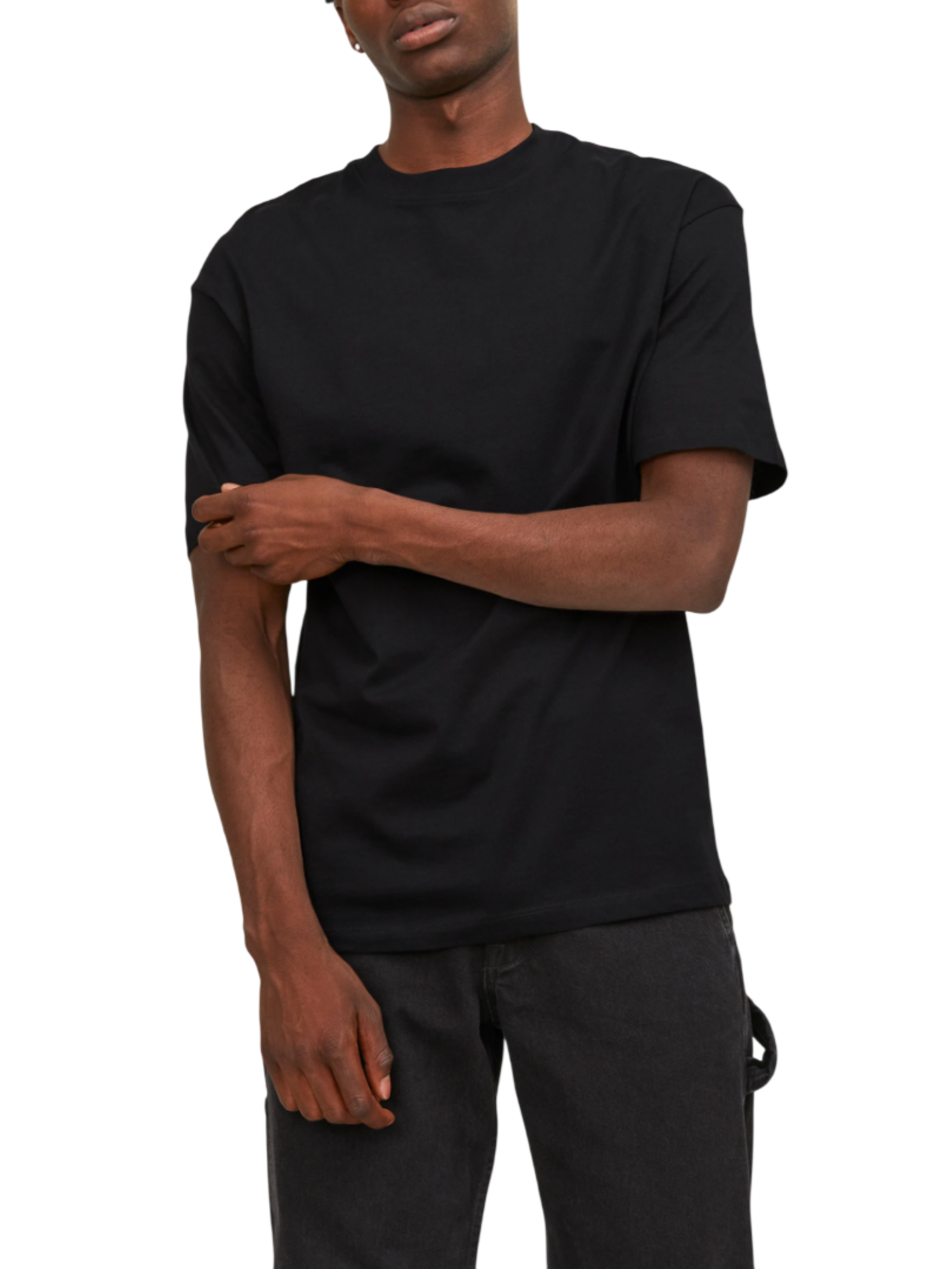 Jack&Jones T-shirt basic uomo in cotone nero 12249319 BLACK JACK&JONES