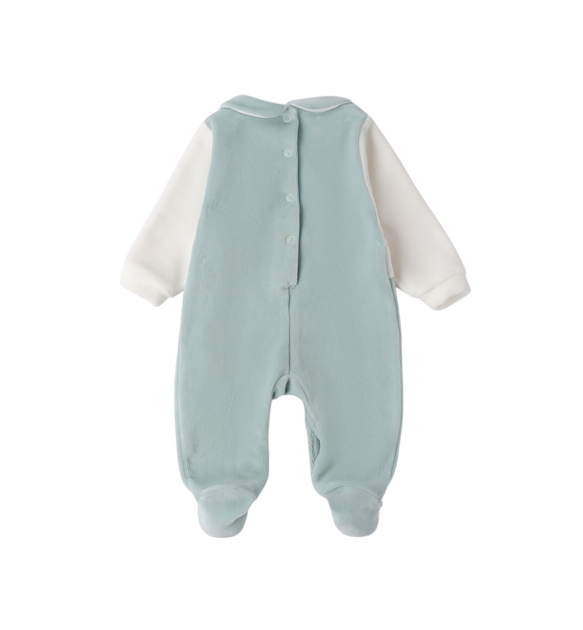 iDo tutina neonata in ciniglia con rouches panna celeste 4F188 4221 iDO