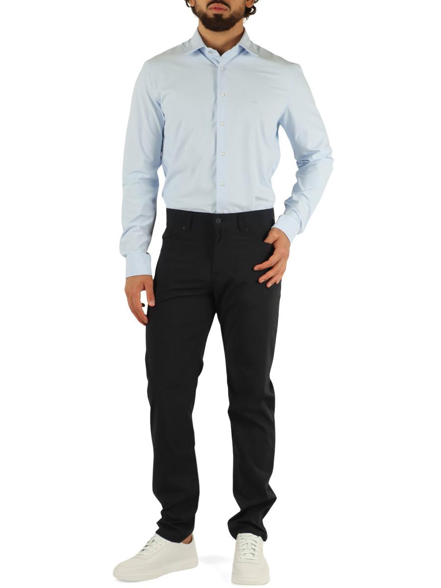 Michael Kors camicia manica lunga Perfermance in micro fantasia blu MK0DS01531 M455 MICHAEL KORS