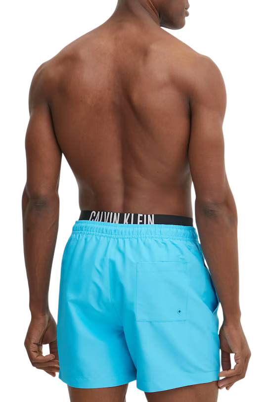 Calvin Klein boxer mare in nylon con fascia logata azzurro KM0KM01093 CVJ Calvin Klein Beachwear