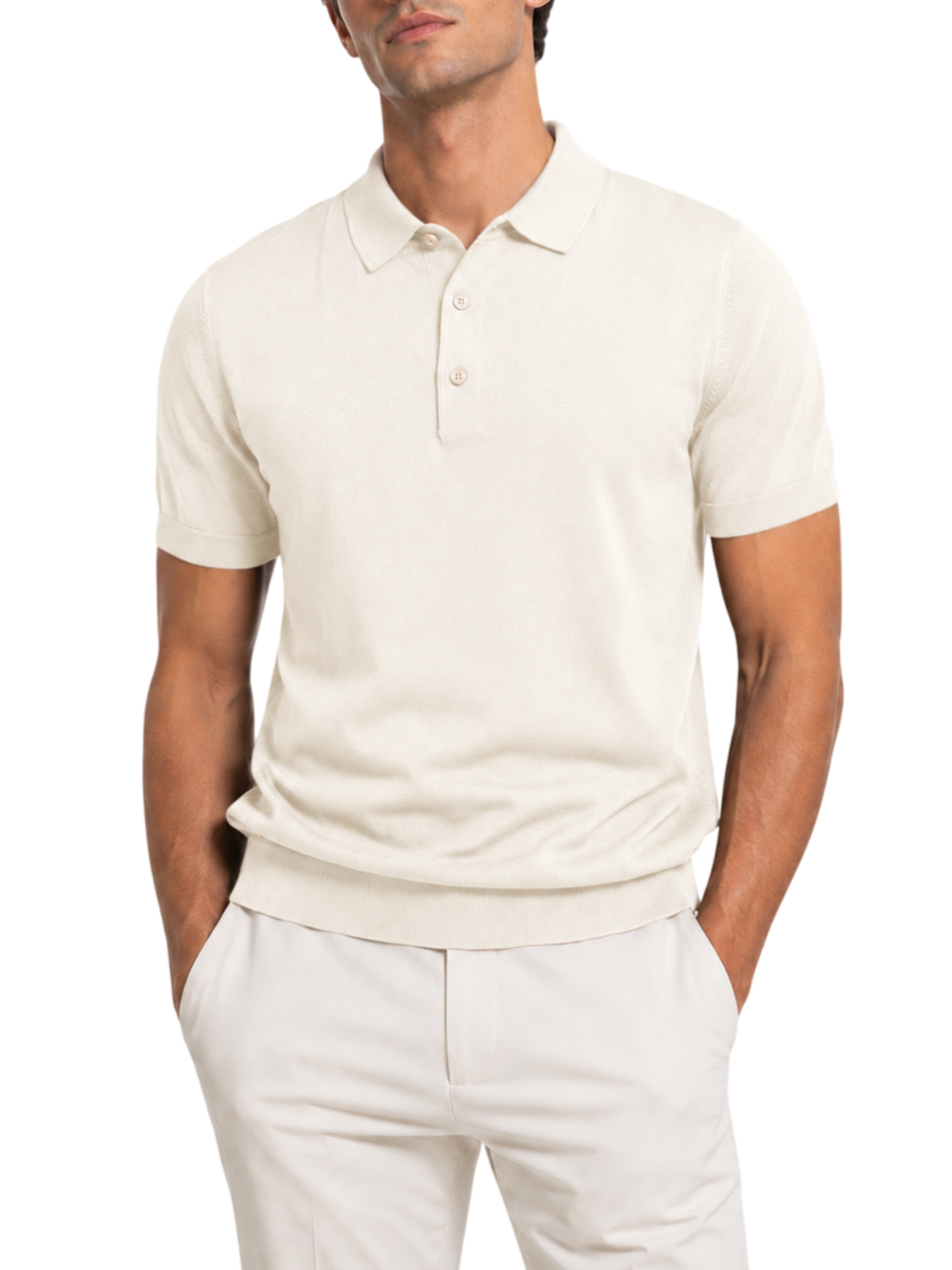 Opificio polo uomo in maglia maniche corte panna 660103 OFF WHITE Opificio 4.0