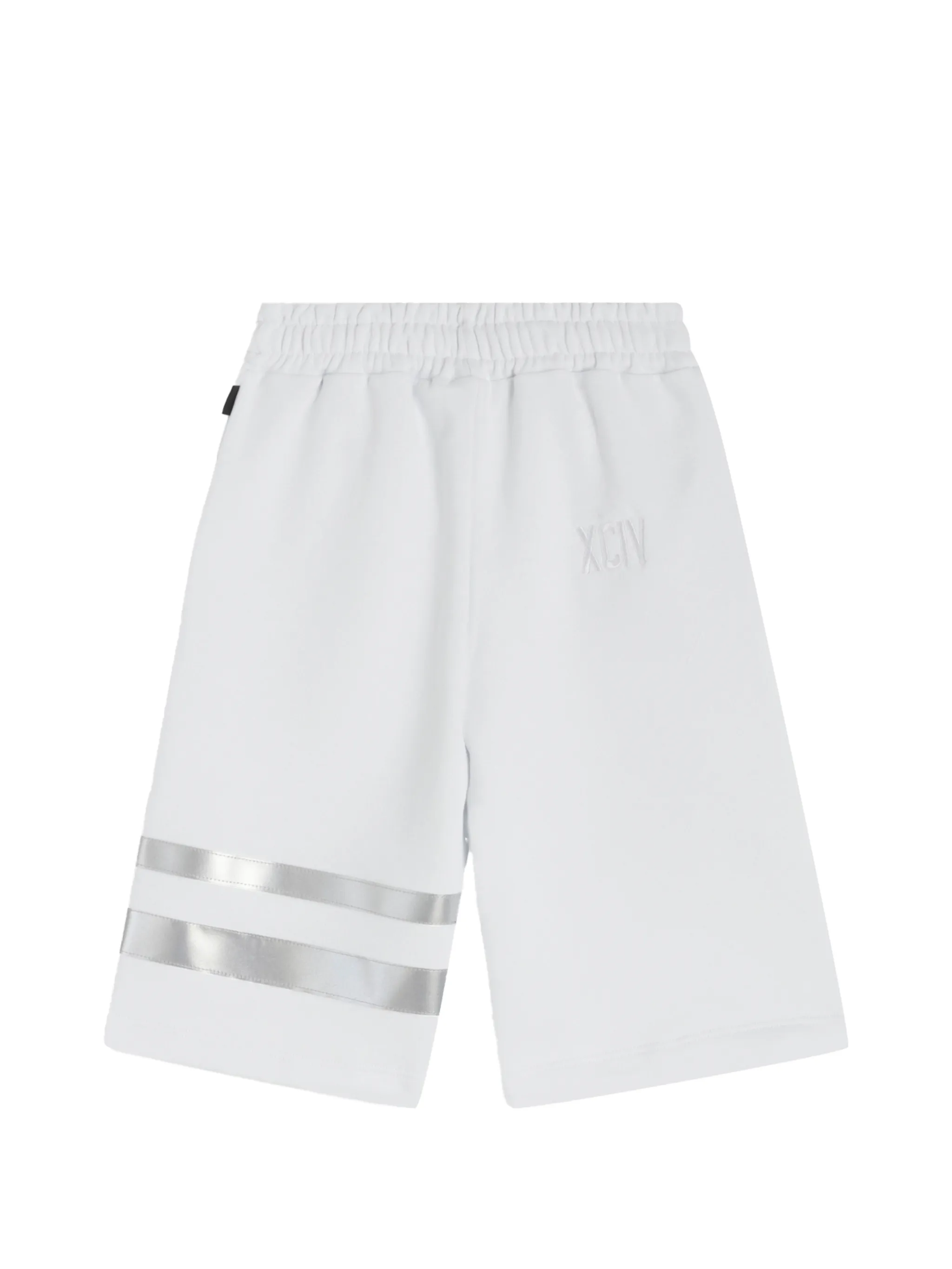 GCDS bermuda bambino con bande catarifrangenti bianco C1UJQL705F004 OPTIC WHITE-GREY GCDS