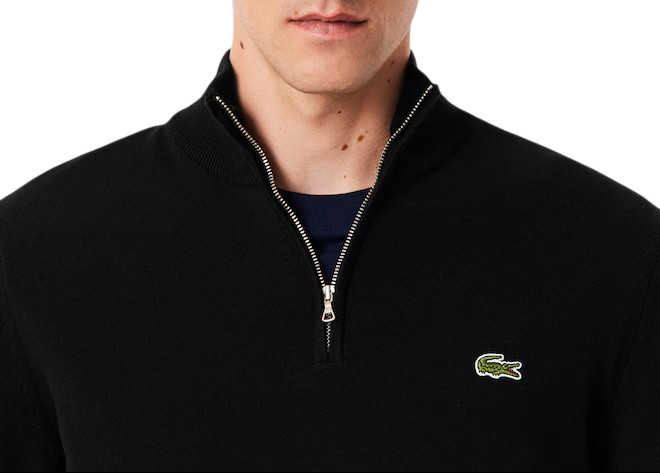 Lacoste maglia pullover mezza zip nero AH1980 031 LACOSTE
