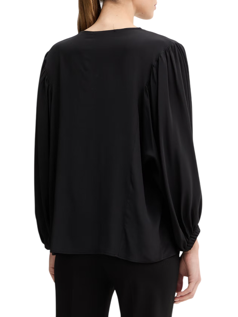 Simona Corsellini blusa con fusciacca misto seta nero P26CPBL01301 0003 SIMONA CORSELLINI