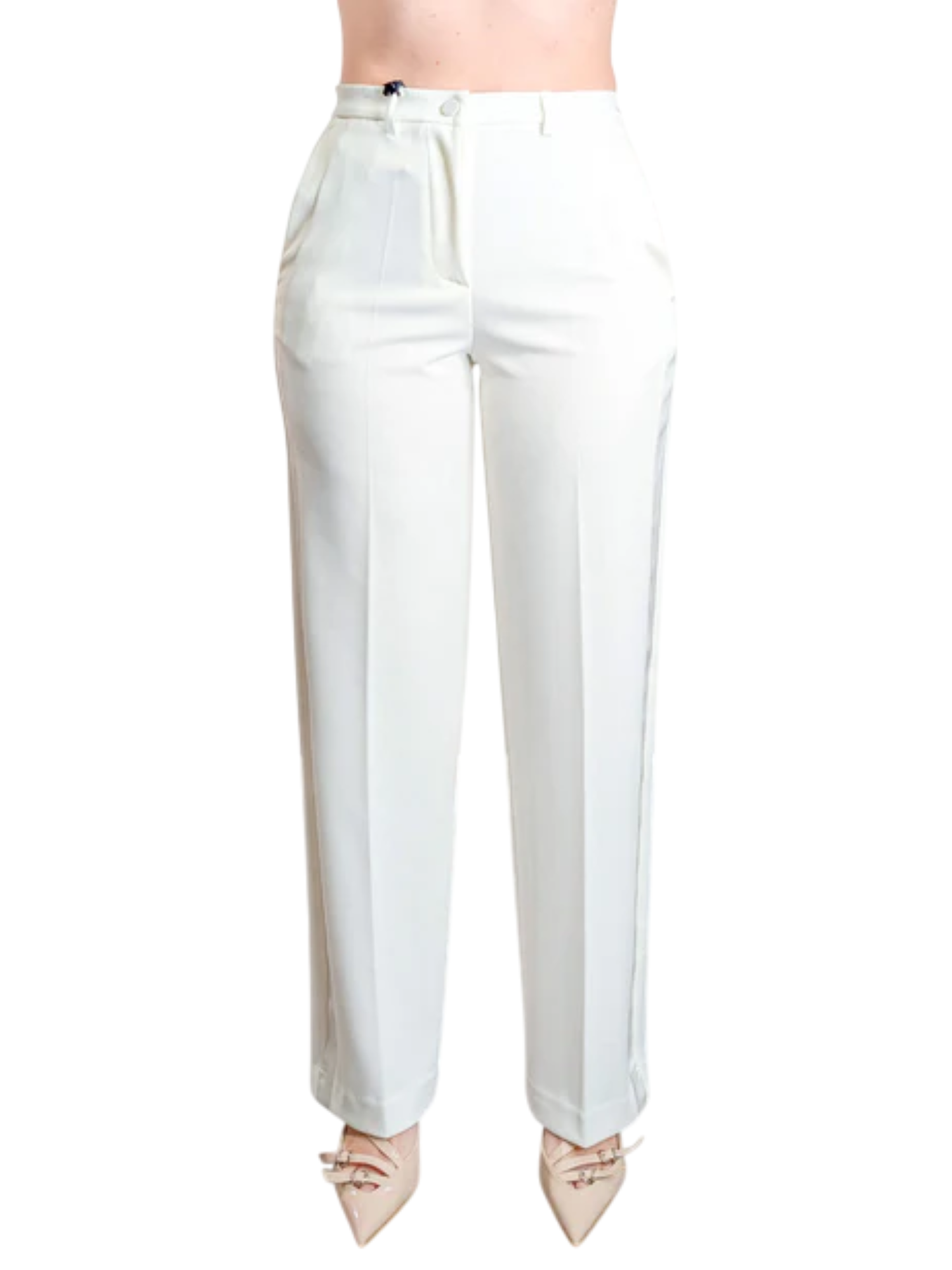 Vicolo pantaloni gamba dritta bianco TD0077 LATTE VICOLO