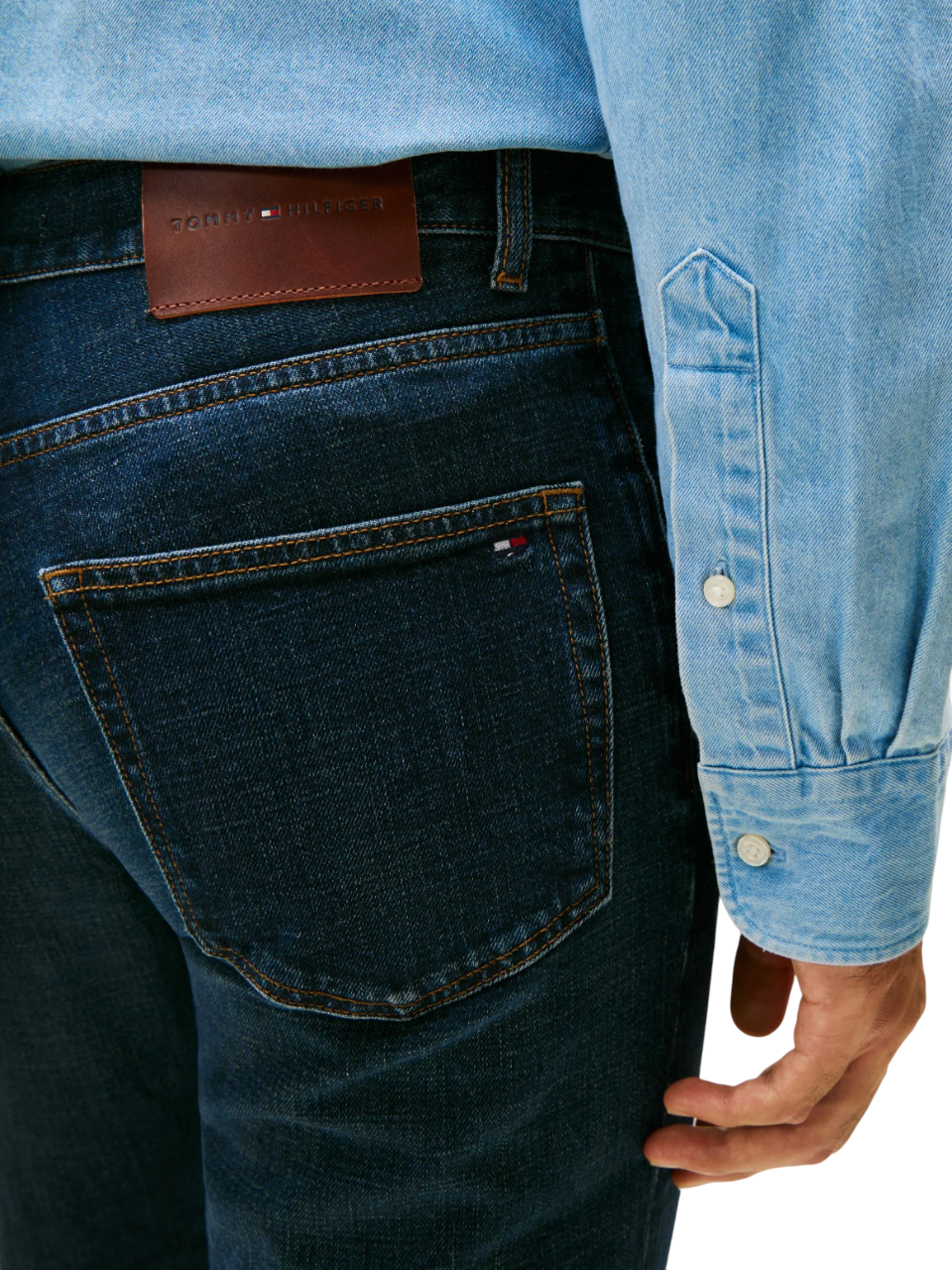 Tommy Hilfiger jeans uomo gamba dritta lavaggio blu MW0MW40354 1BL Tommy Hilfiger