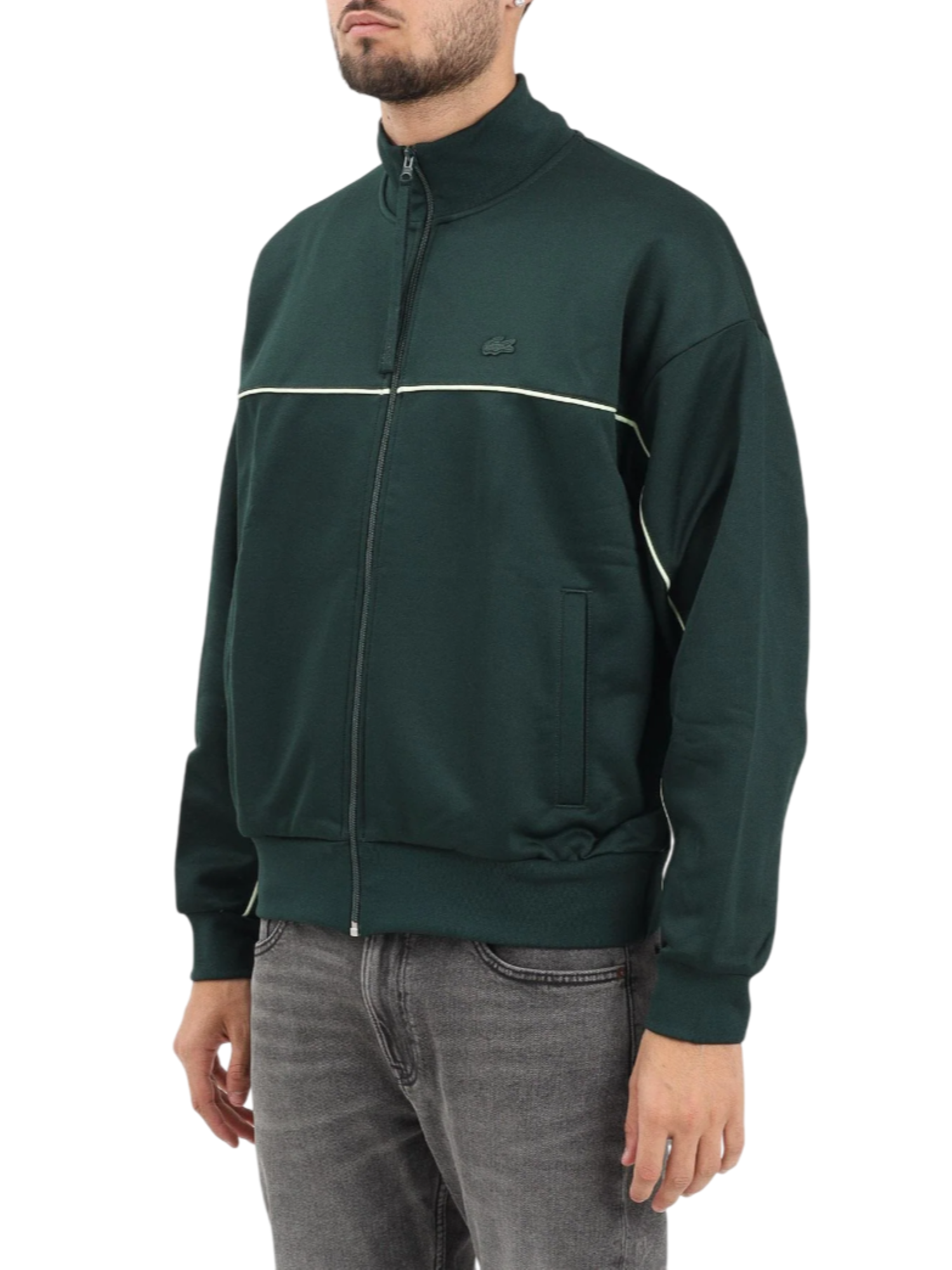 Lacoste felpa con zip uomo verde SH5684 YZP LACOSTE