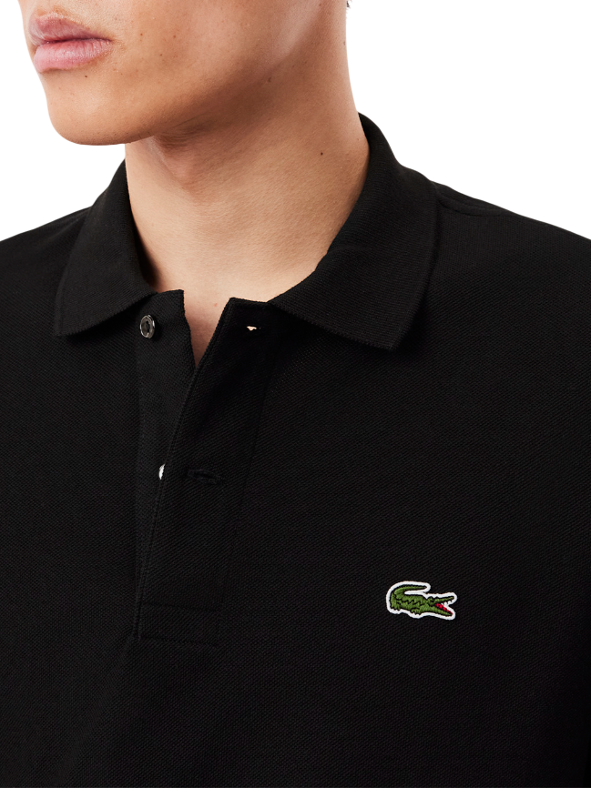 Lacoste polo manica lunga 12.12 in piquè nero L1312 031 LACOSTE