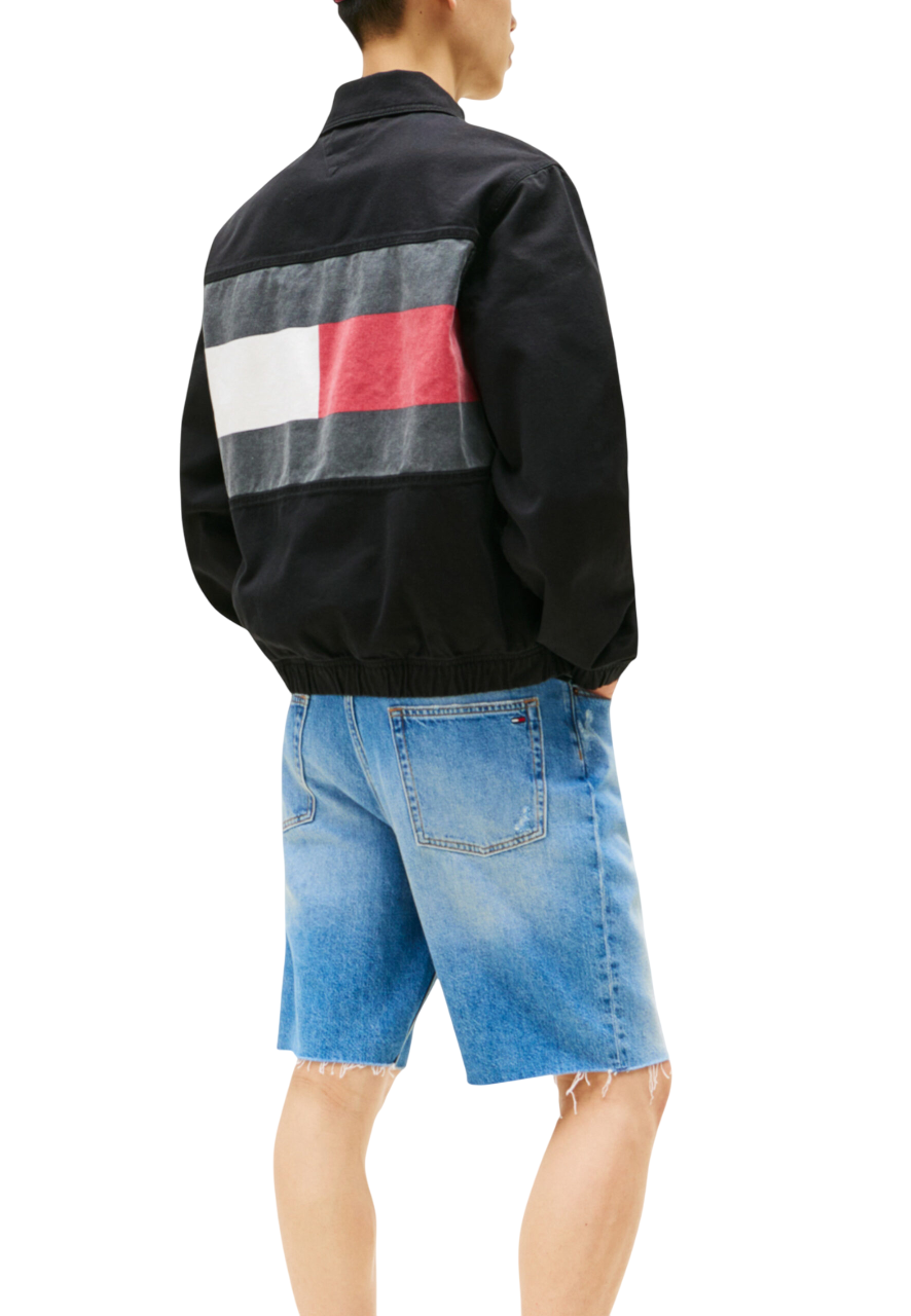 Tommy Hilfiger giubbino con zip in gabardine nero DM0DM21930 BDS Tommy Jeans