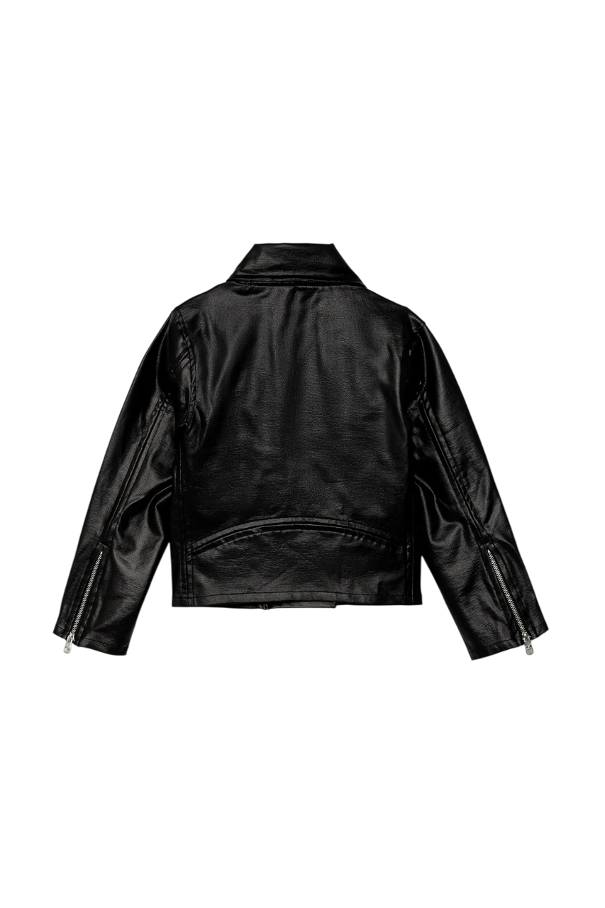 Calvin Klein giubbino biker bambina in ecopelle nero IG0IG02982 BEH Calvin Klein Jeans