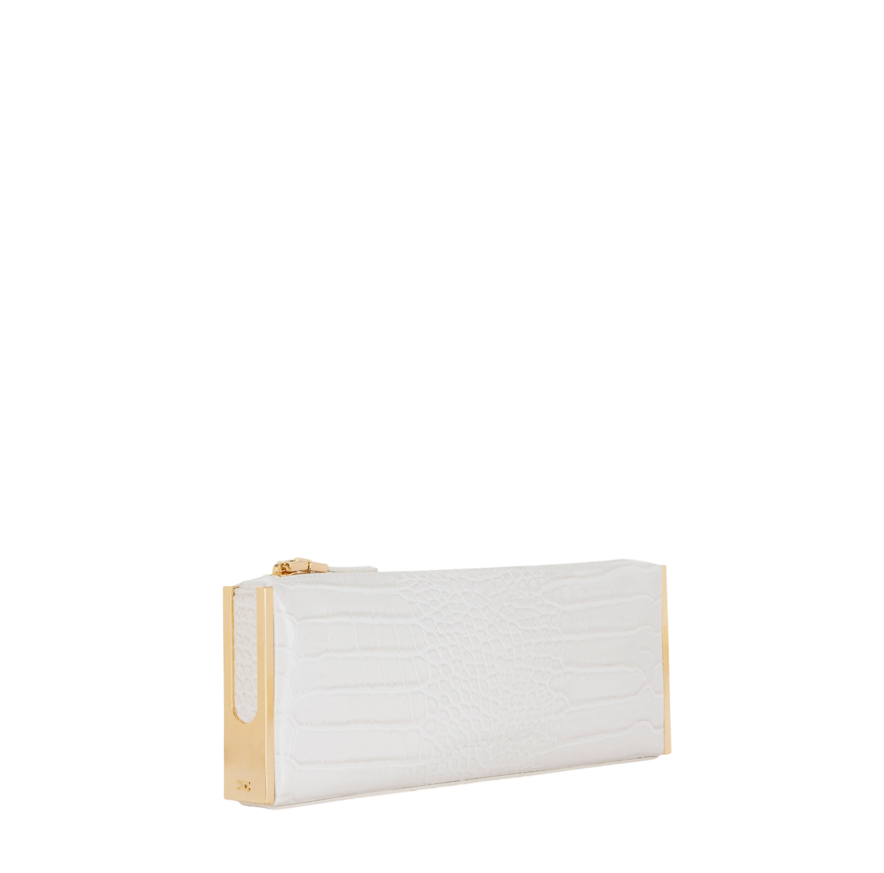 Elisabetta Franchi pochette baguette in ecopelle coccodrillo bianco latte BS52A56E2 DZ9 ELISABETTA FRANCHI