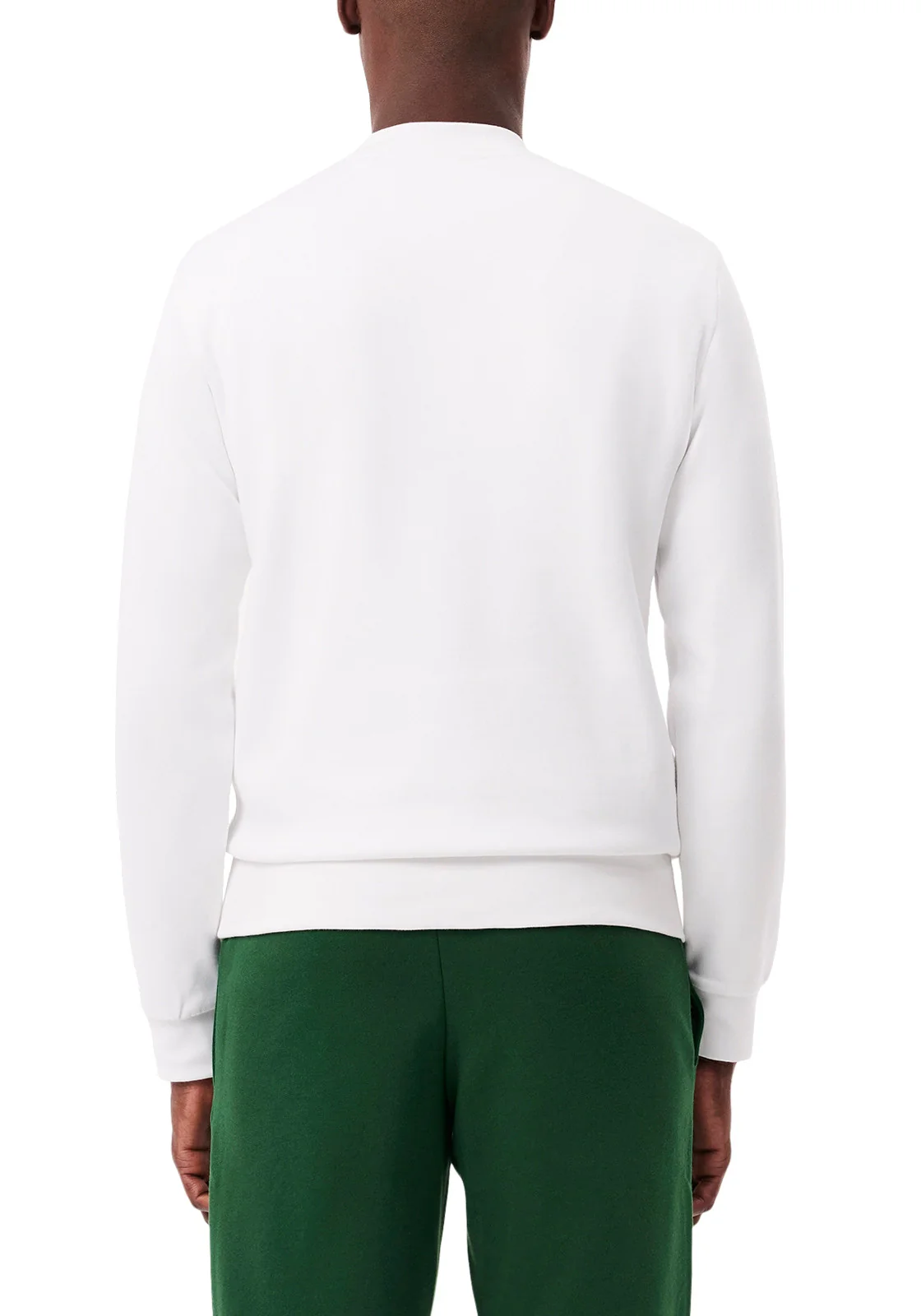 Lacoste felpa girocollo in cotone bianco SH9801 001 LACOSTE