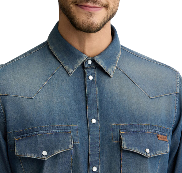 Liu Jo camicia di jeans manica lunga lavaggio blu medio QA5294D0256 78882 LIU JO