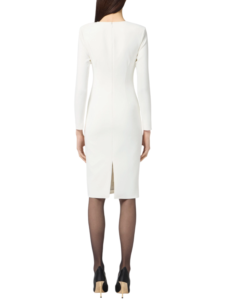 Elisabetta Franchi abito midi con catenella gioiello bianco AB80557E2 360 ELISABETTA FRANCHI