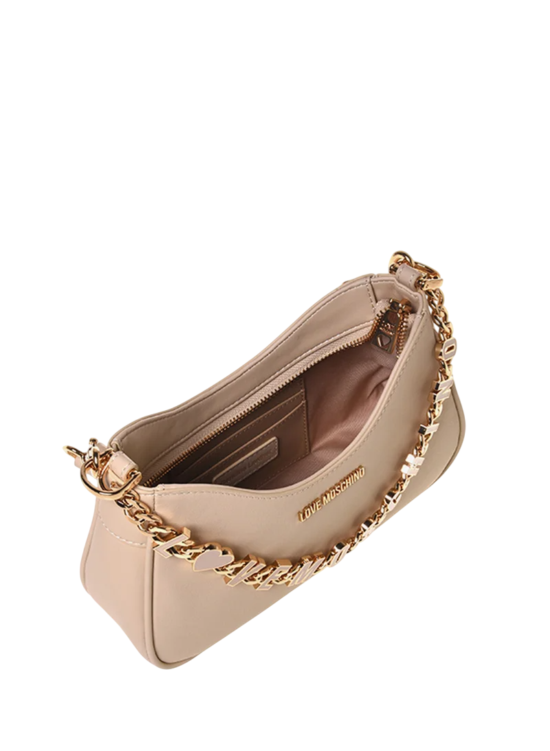 Love Moschino borsa in ecopelle con catenella logata beige chiaro JC4070PP1O-L17 12A MOSCHINO LOVE