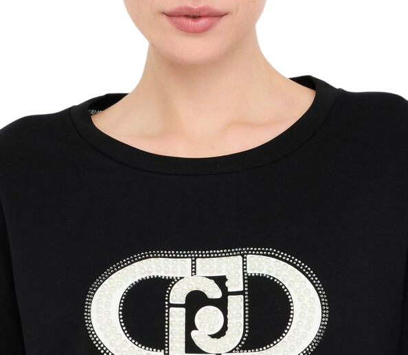 Liu Jo felpa con logo gioiello nero TF5154FS576 R9932 LIU JO