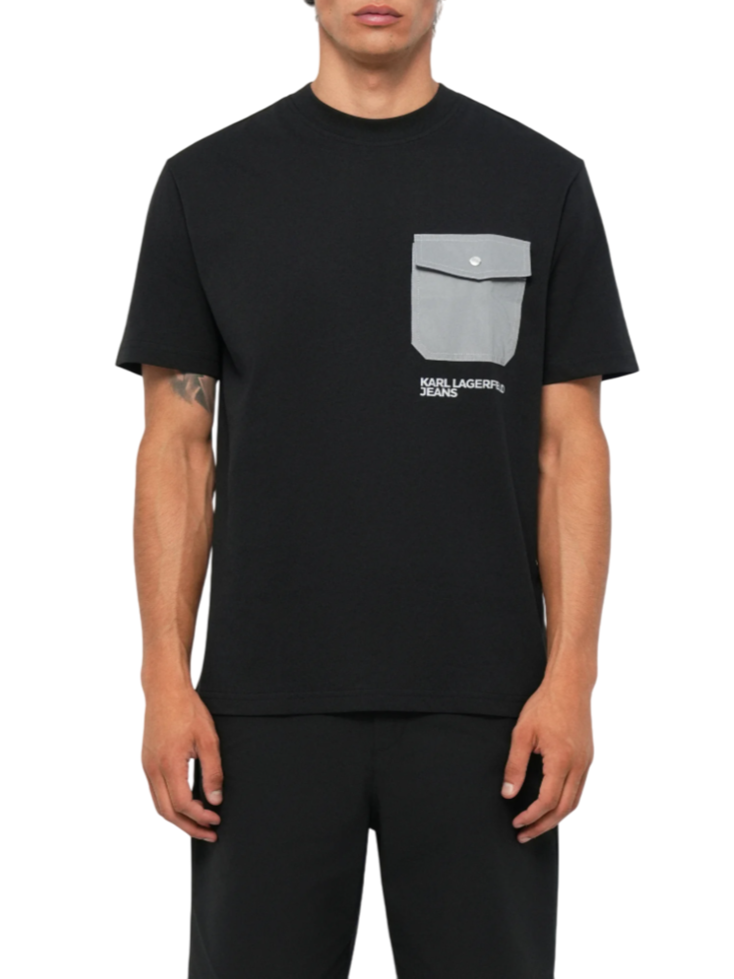 Karl Lagerfeld Jeans T-shirt uomo con taschino nero A4M17034 999 KARL LAGERFELD