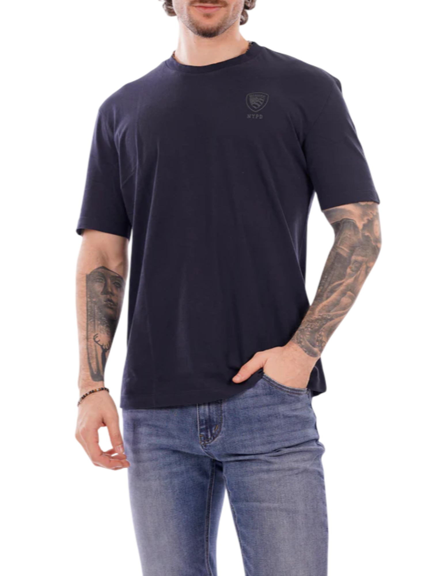 Blauer T-shirt uomo manica corta in cotone blu 26SBLUH02302-007439 888 BLAUER