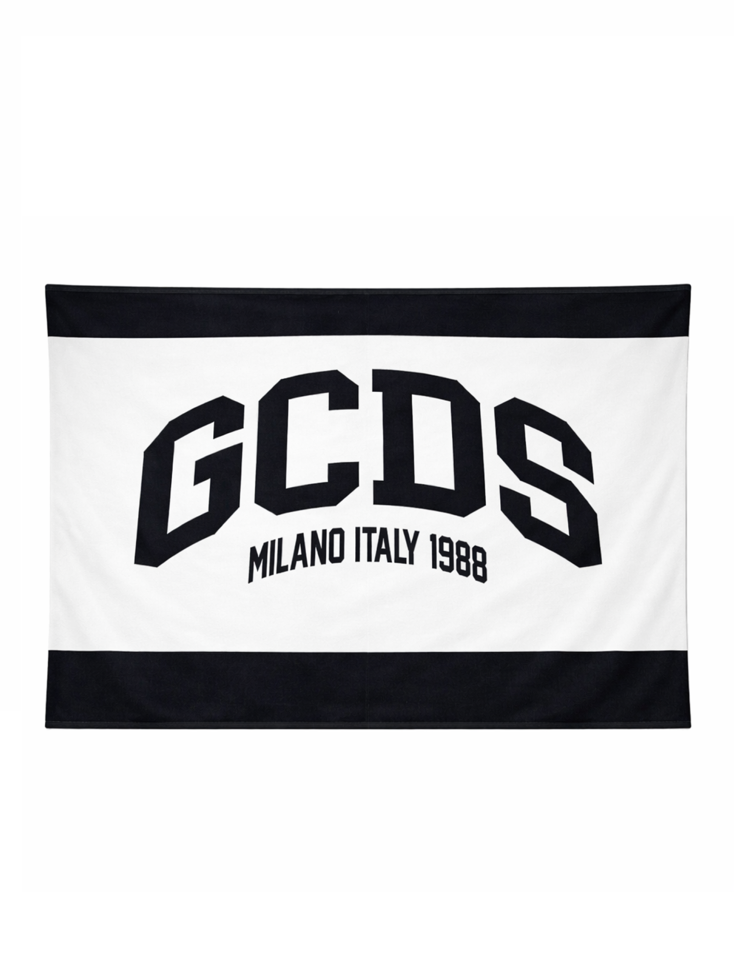 Gcds telo mare bambino con logo bianco nero C1BJQS565T337 OPTIC WHITE-BLACK GCDS