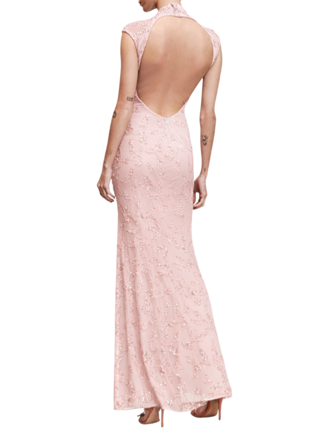 Aniye By abito lungo Uma con paillettes rosa 185247 02479 ANIYE BY