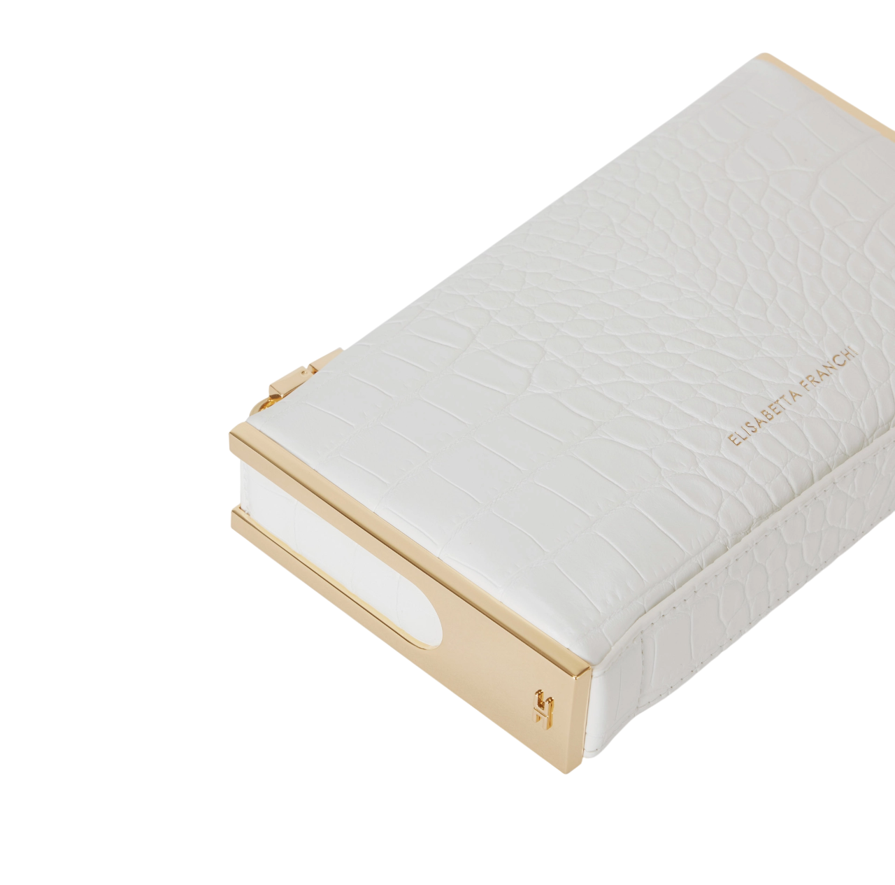 Elisabetta Franchi clutch in ecopelle coccodrillo bianco BS51A56E2 360 ELISABETTA FRANCHI