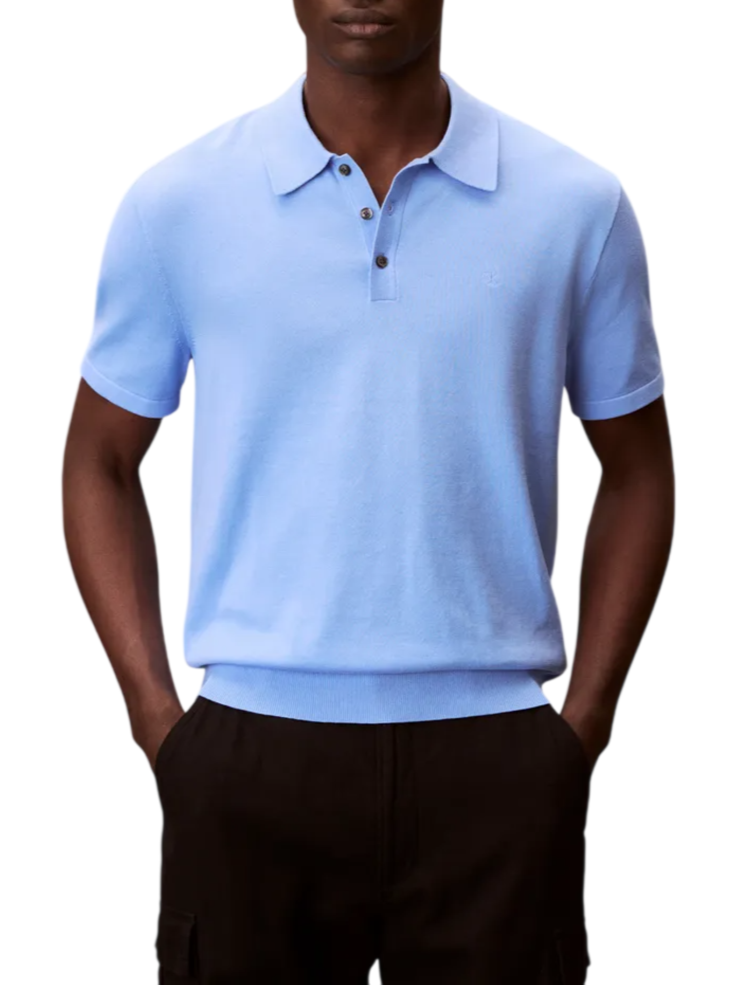 Calvin Klein polo uomo in maglia blu avio LV04LC326G C32 Calvin Klein