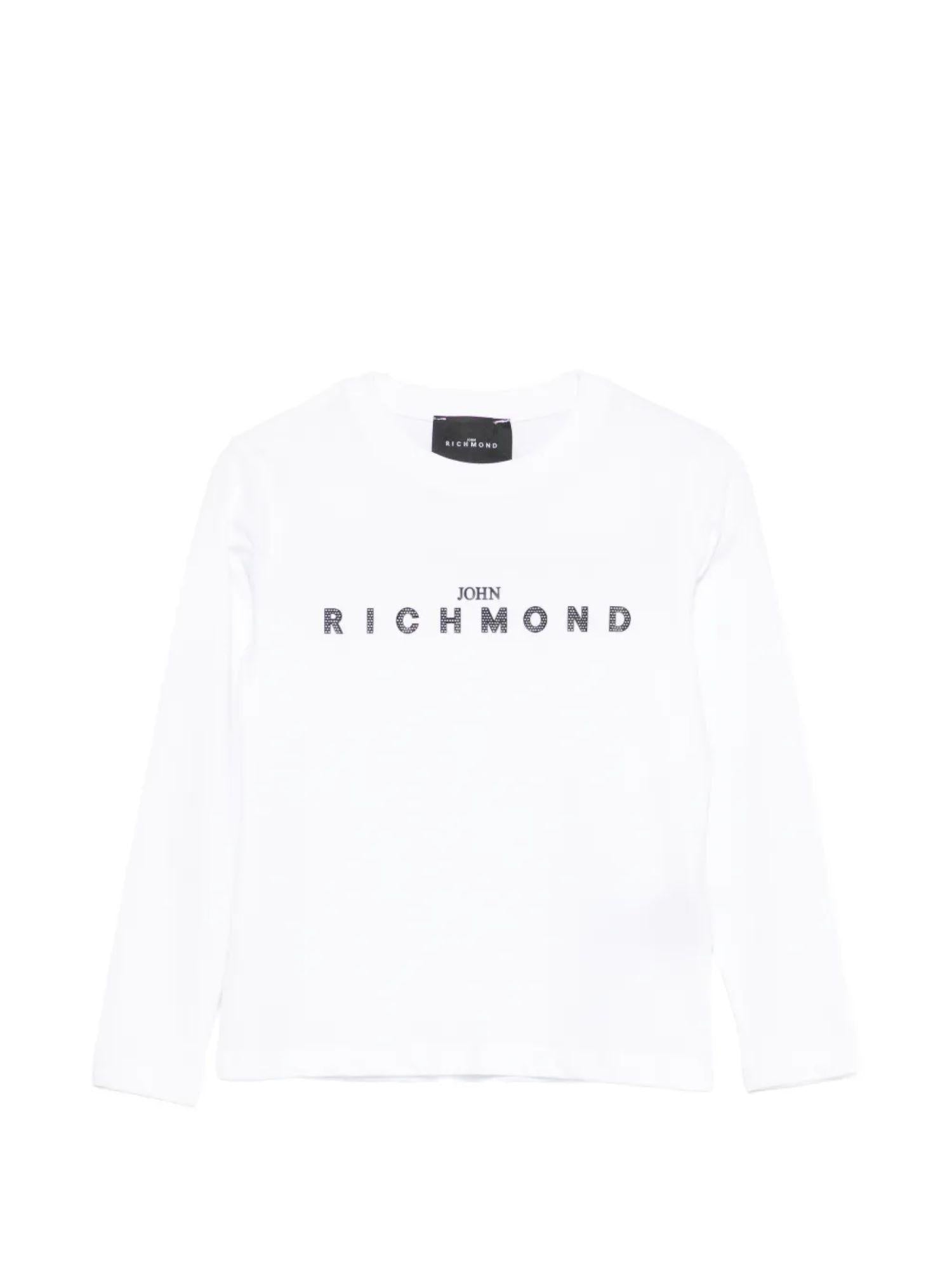John Richmond T-shirt manica lunga bambino con logo bianco RBP26021TS WHITE John RICHMOND
