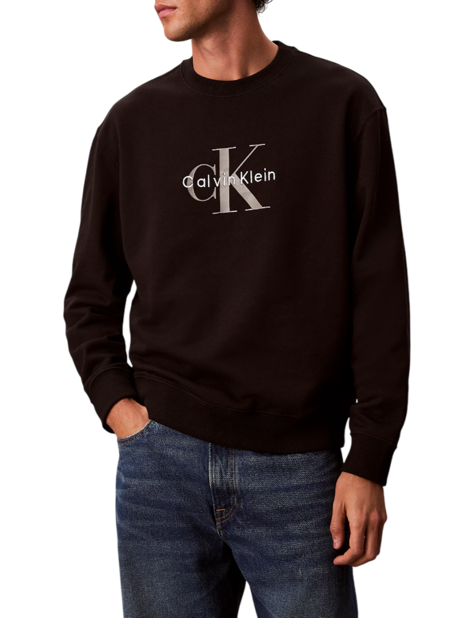 Calvin Klein Jeans felpa uomo con logo nero LV04RD242G UB1 Calvin Klein Jeans