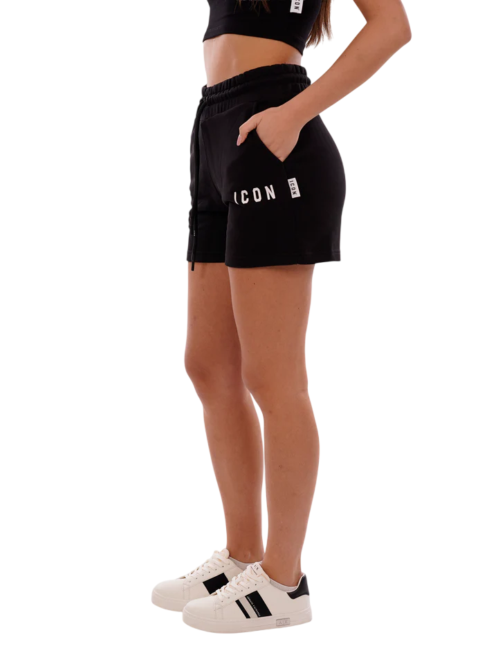 Icon shorts donna con logo nero IDB003 NERO ICON