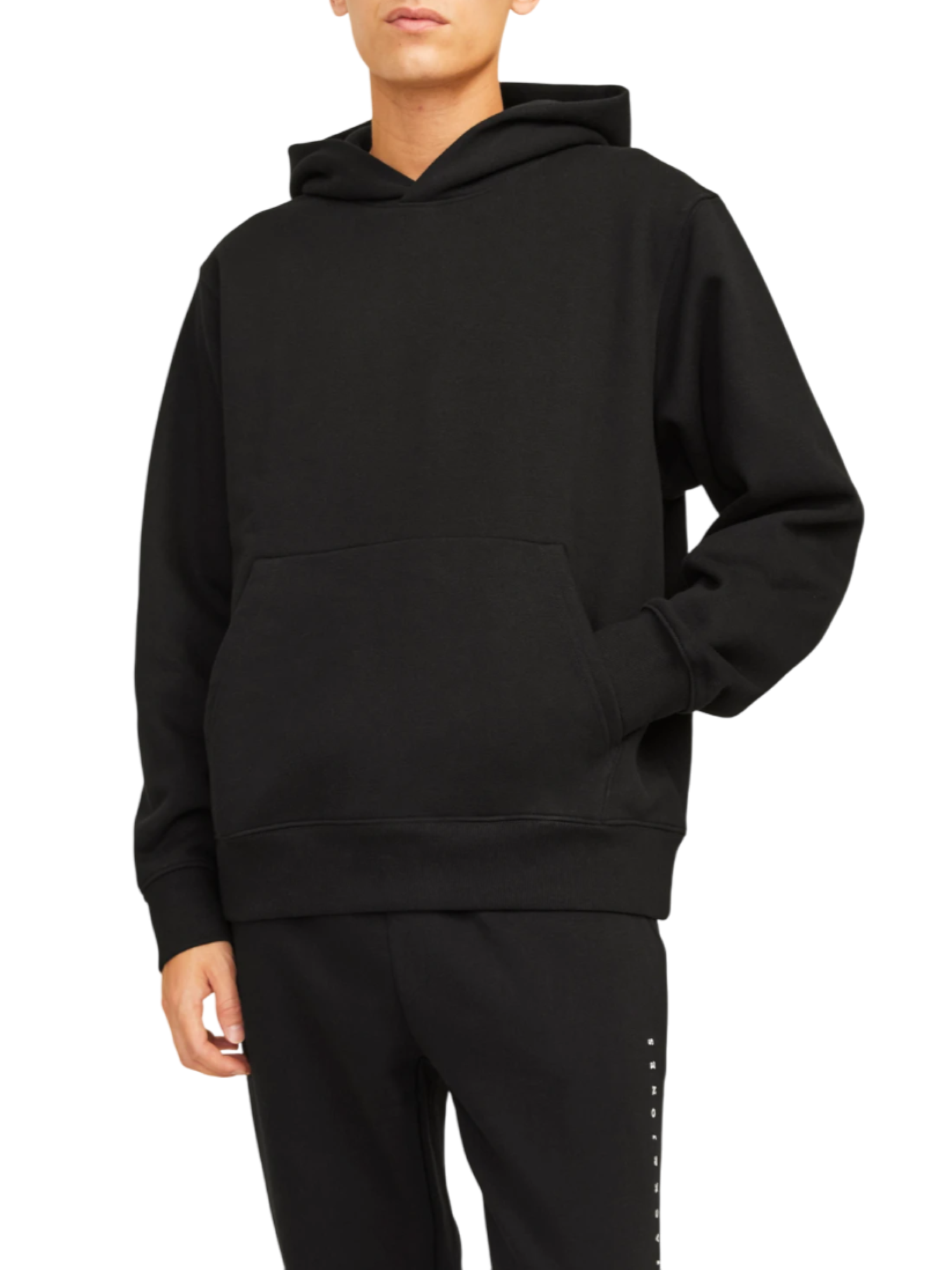 Jack&Jones felpa con cappuccio Jjeurban nero 12259944 BLACK JACK&JONES