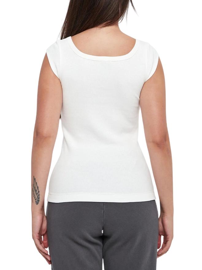 Pinko top Tenace a costine con logo bianco 105511-A2RC Z05 PINKO