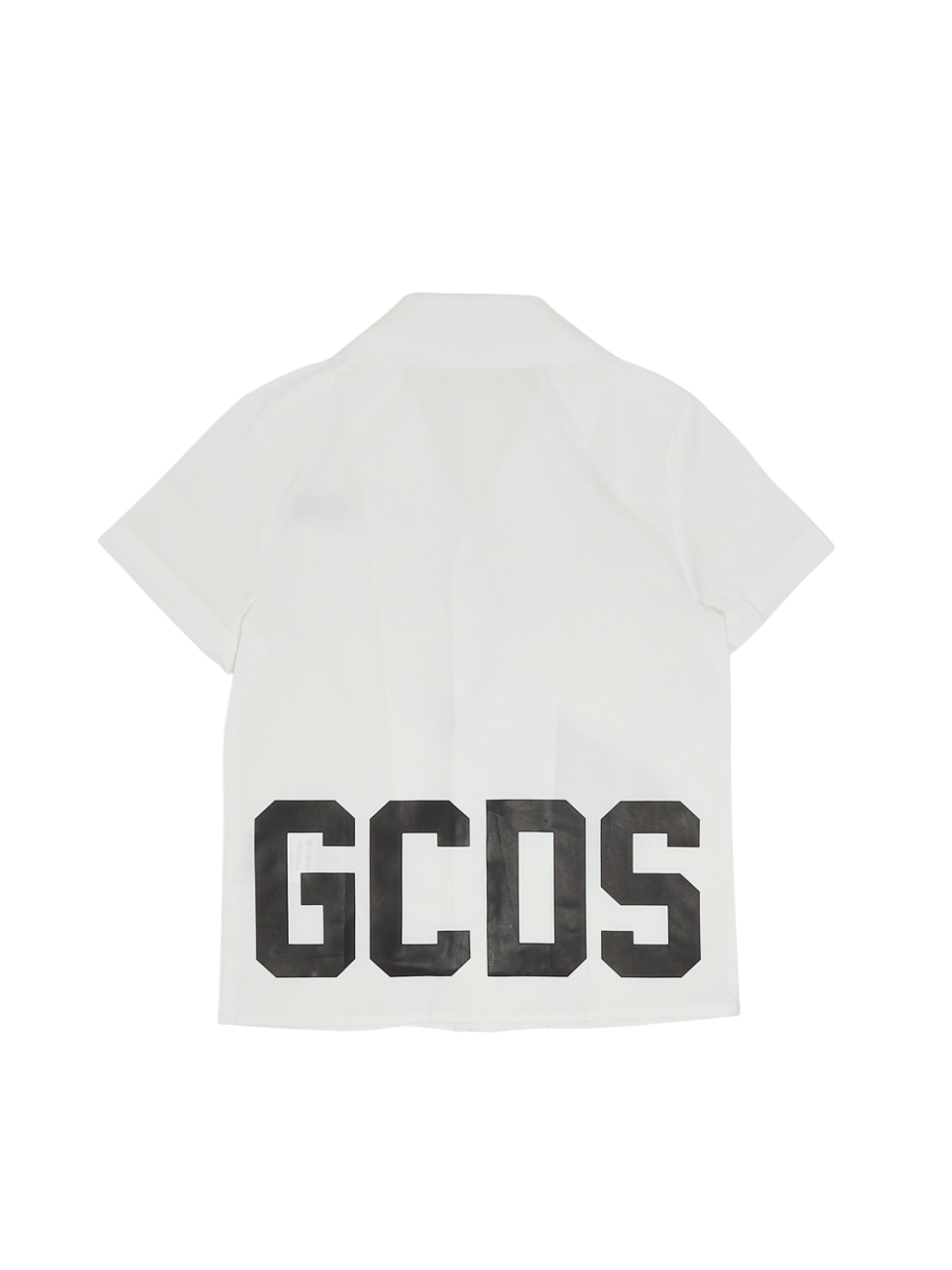 Gcds camicia bambino manica corta bianco C1BJQH517T330 OPTIC WHITE-BLACK GCDS