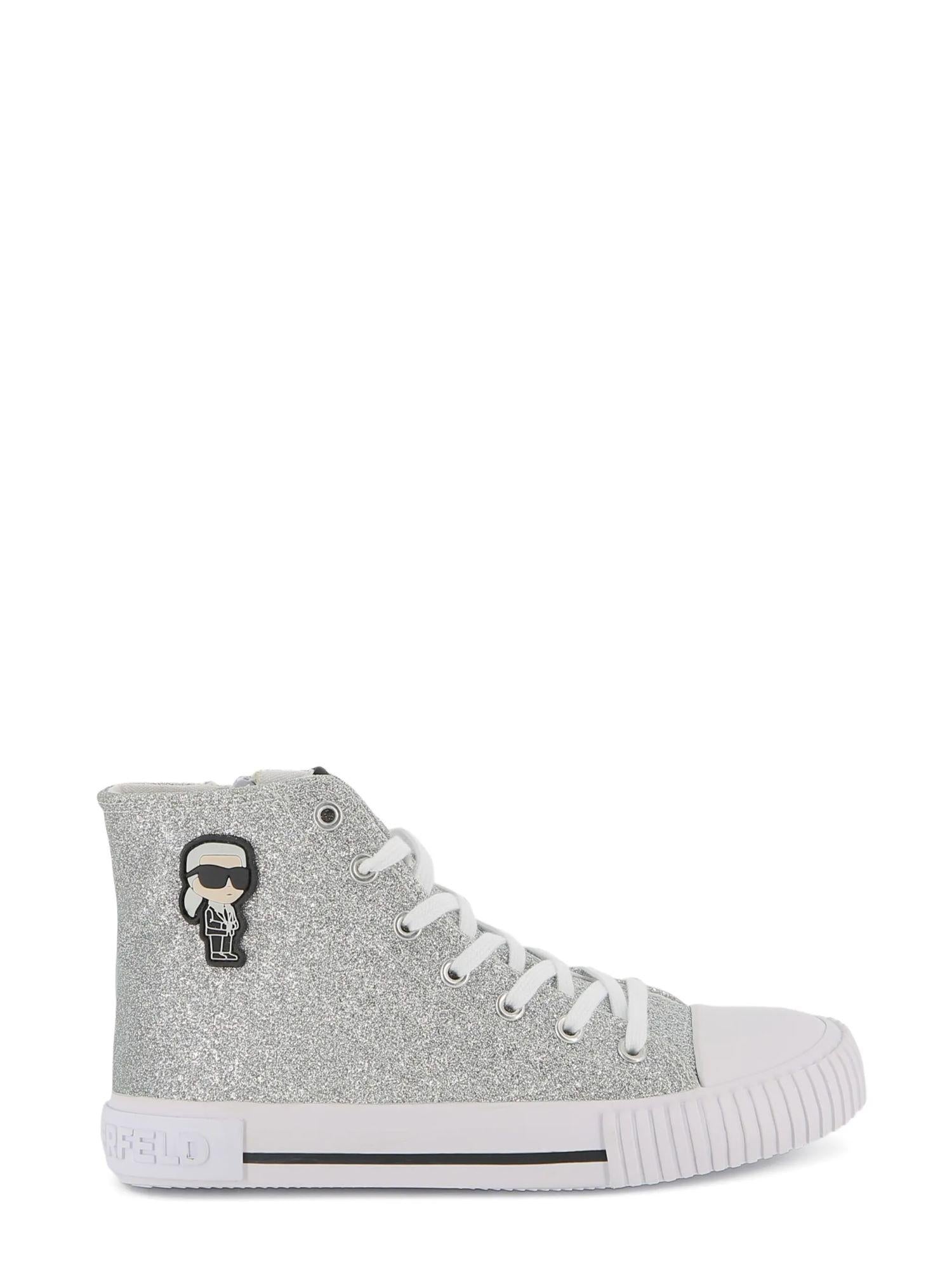 Karl Lagerfeld sneakers in tela glitterata bambina argento Z31171 GRIGIO CHIARO KARL LAGERFELD KIDS