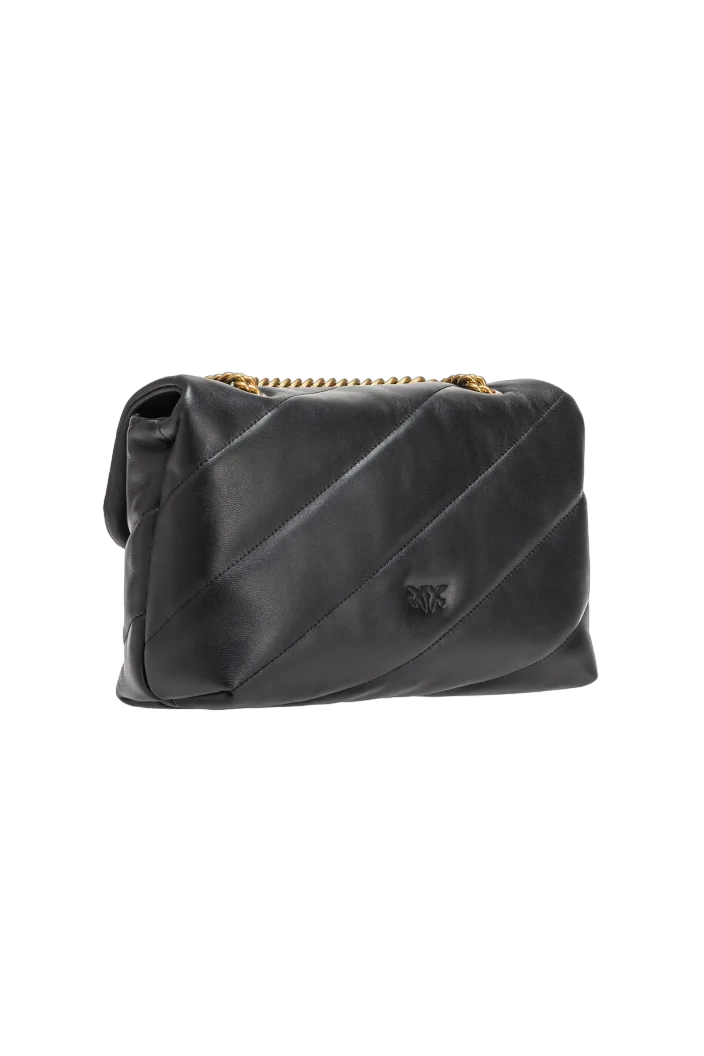 Pinko borsa Love Bag Puff Classic in pelle trapuntata nero oro 100038-A0F2 Z99Q PINKO