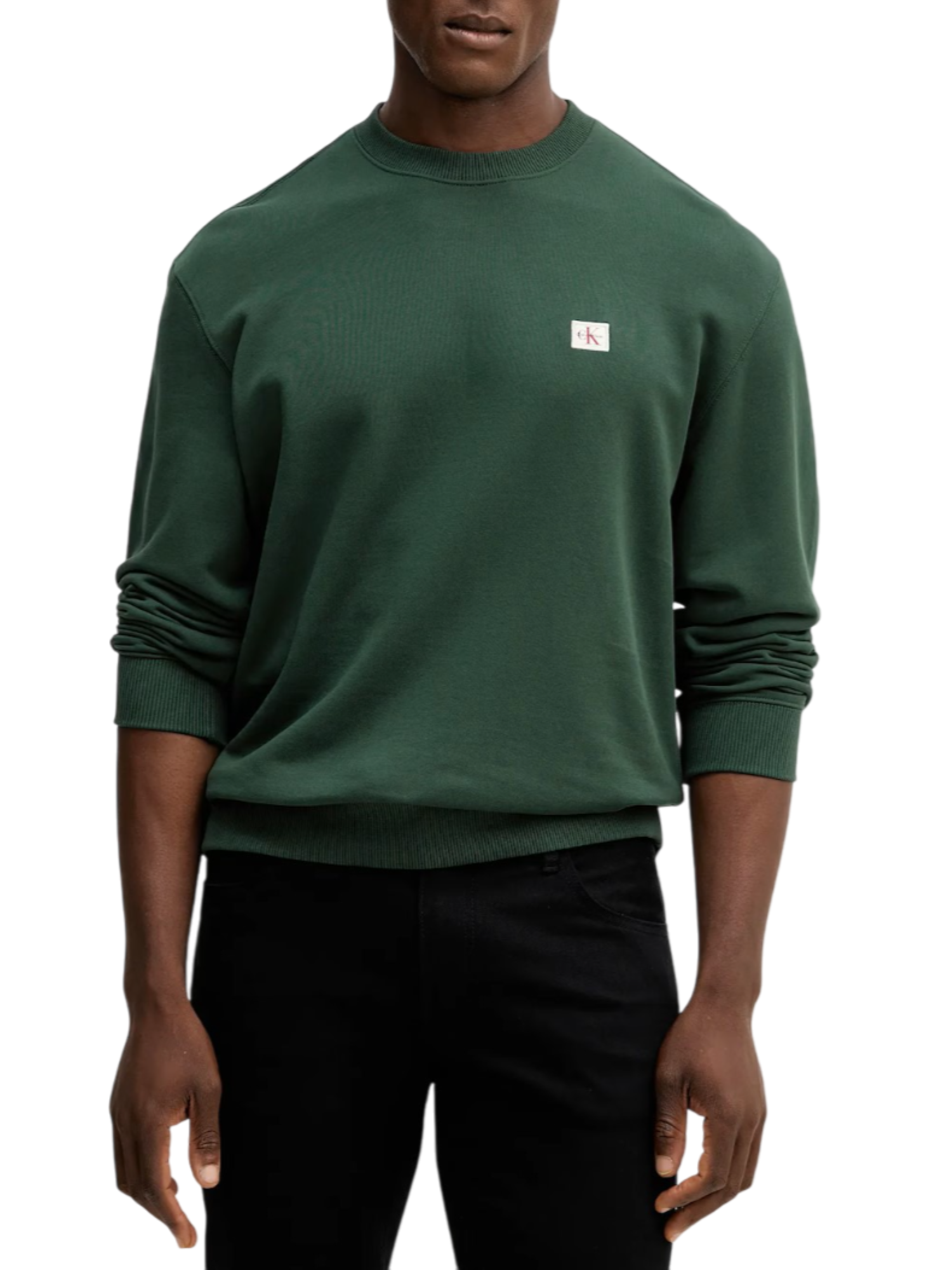 Calvin Klein Jeans maglia uomo con patch logo verde LV04RC273G LLG Calvin Klein Jeans