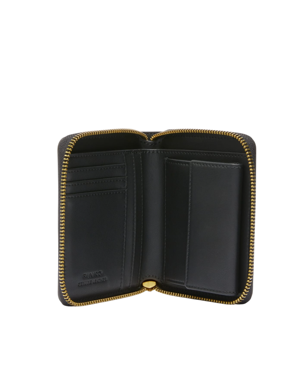 Pinko portafogli in pelle Taylor con zip nero oro 100249-A0F1 Z99Q PINKO