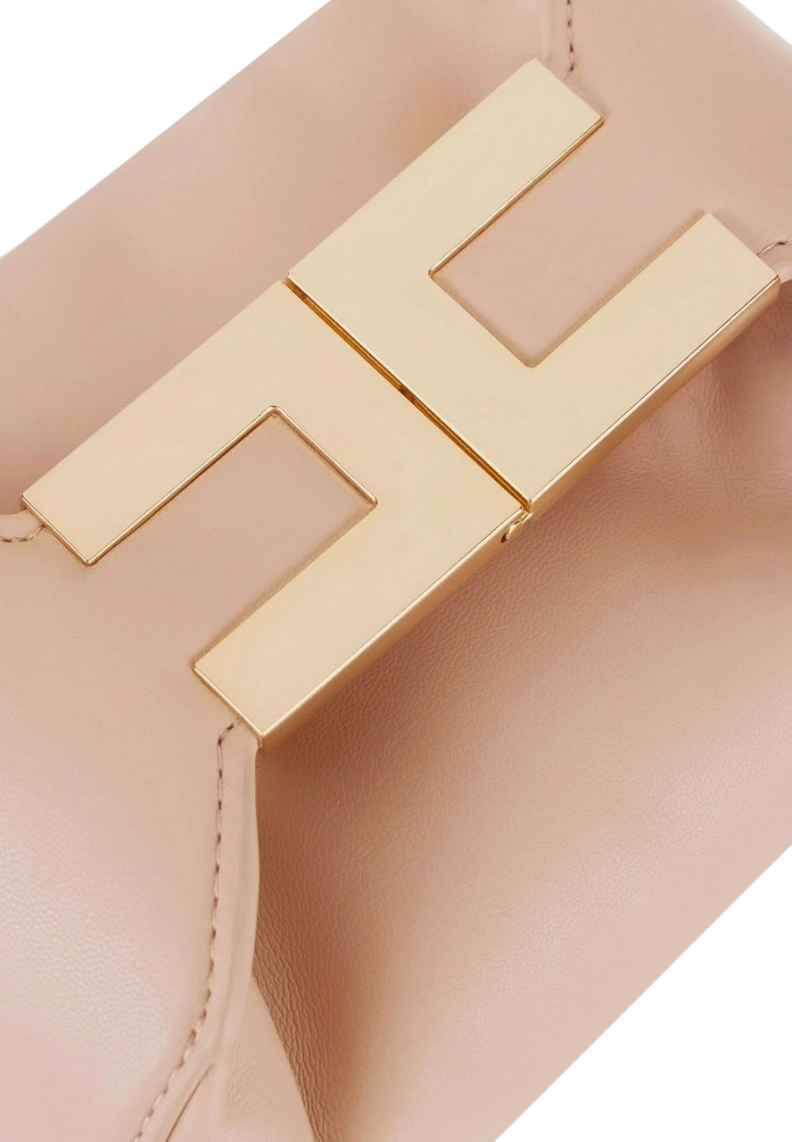 Elisabetta Franchi borsa a mano in ecopelle con placca logo nude BS07A62 EA1 ELISABETTA FRANCHI