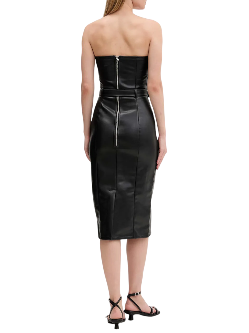 Karl Lagerfeld Jeans abito midi in ecopelle nero A4W13014 999 KARL LAGERFELD