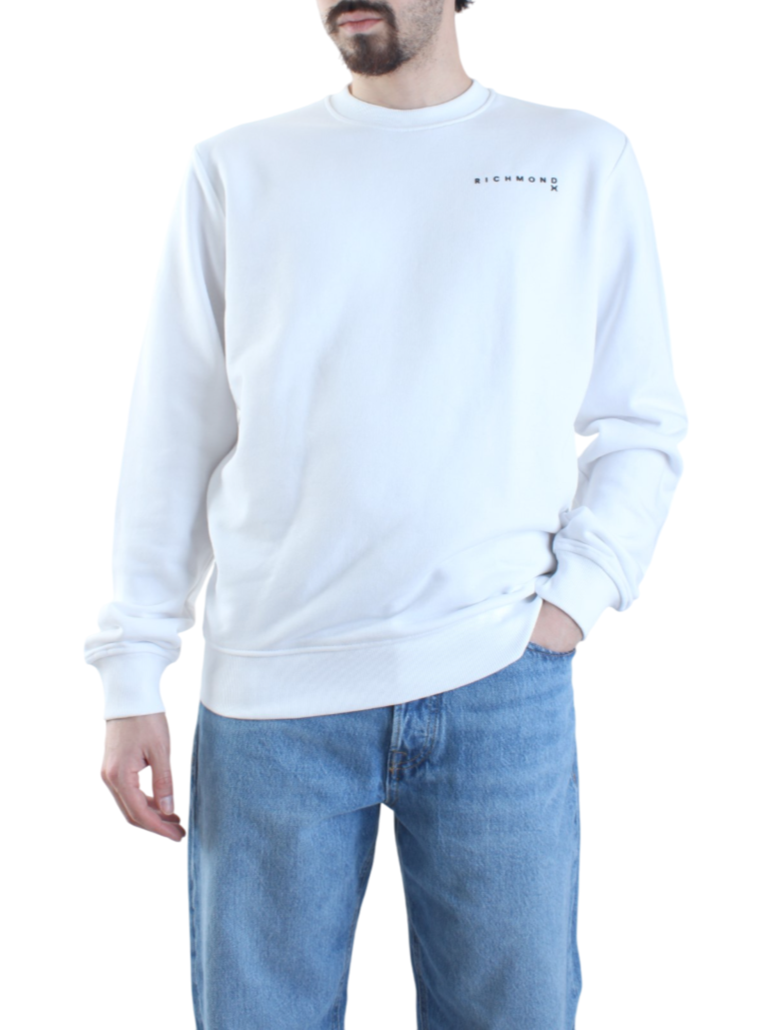 John Richmond felpa Capiani con logo bianco UMP25216FE WHITE John RICHMOND