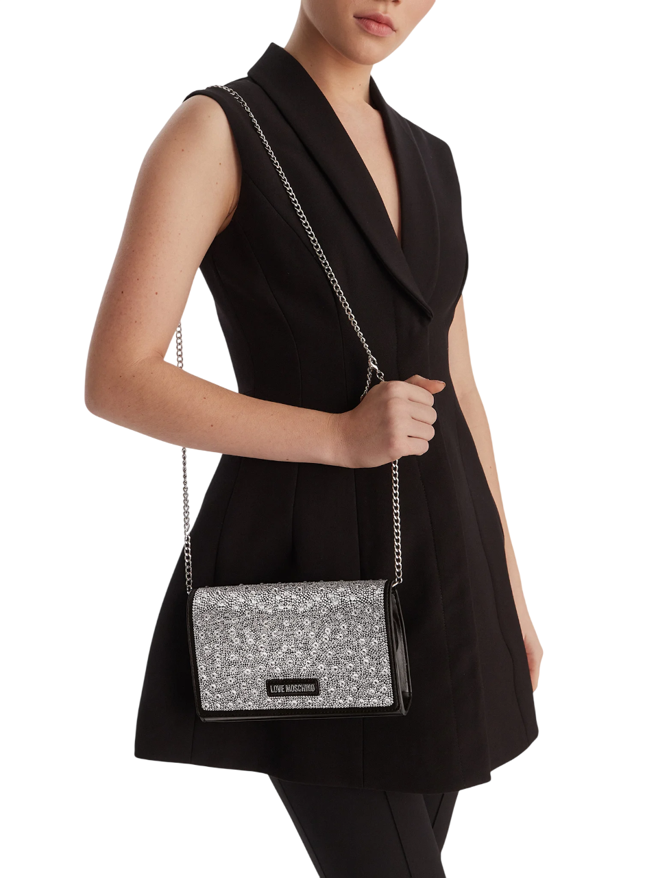 Love Moschino borsa a tracolla con applicazioni gioiello nero JC4168PP1O-LW1 00A MOSCHINO LOVE