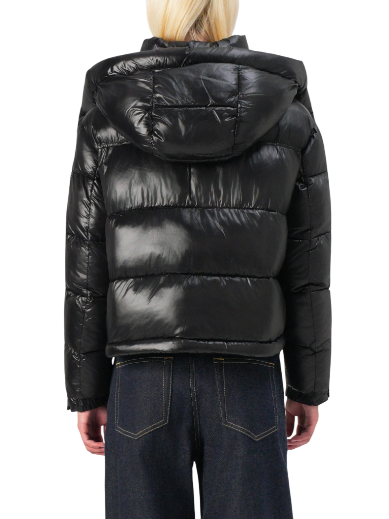 Blauer piumino donna Gloria con cappuccio nero beige 25WBLDC02170-006648 999EI BLAUER
