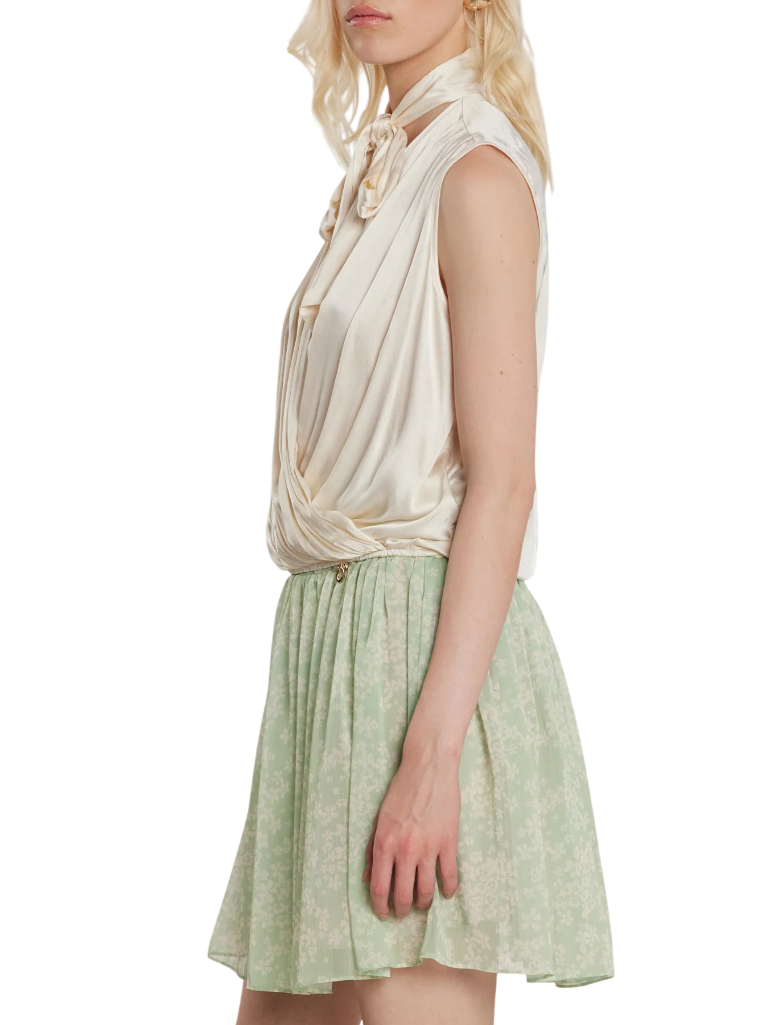 Relish blusa smanicata satin con fusciacca avorio HAR 1110 RELISH