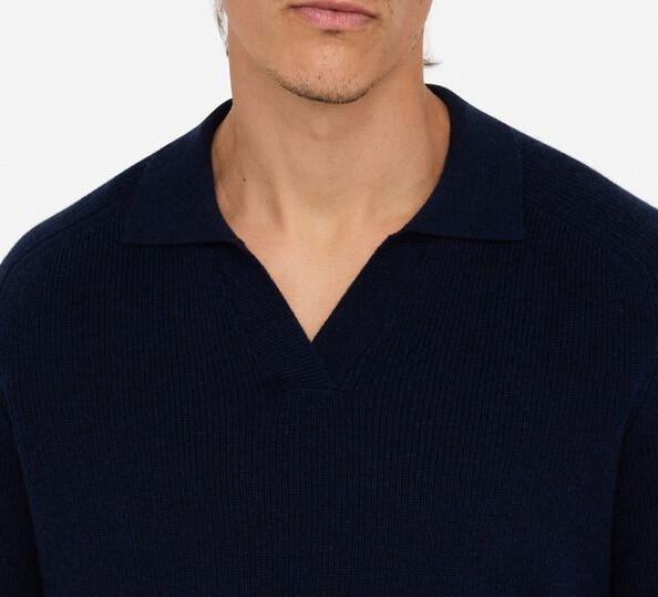 Liu Jo maglia stile polo uomo misto cashmere blu QF5227MA23P 94013 LIU JO