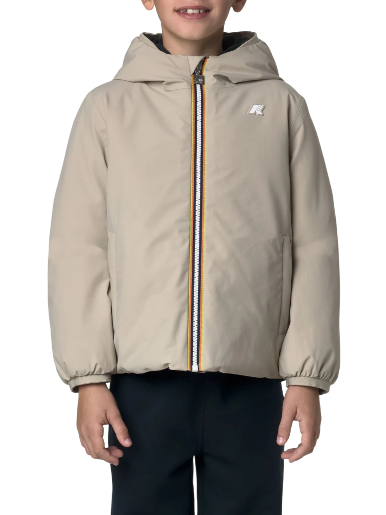 K-Way piumino reversibile p.jack beige blu K71337W B2A K-WAY