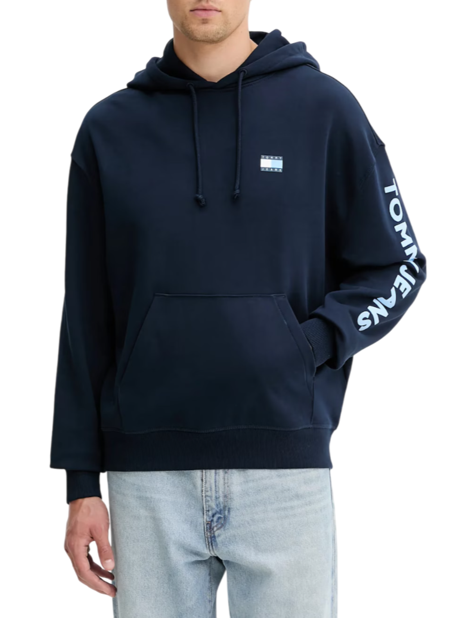 Tommy Jeans felpa con cappuccio maxi logo blu DM0DM21834 C1G Tommy Jeans