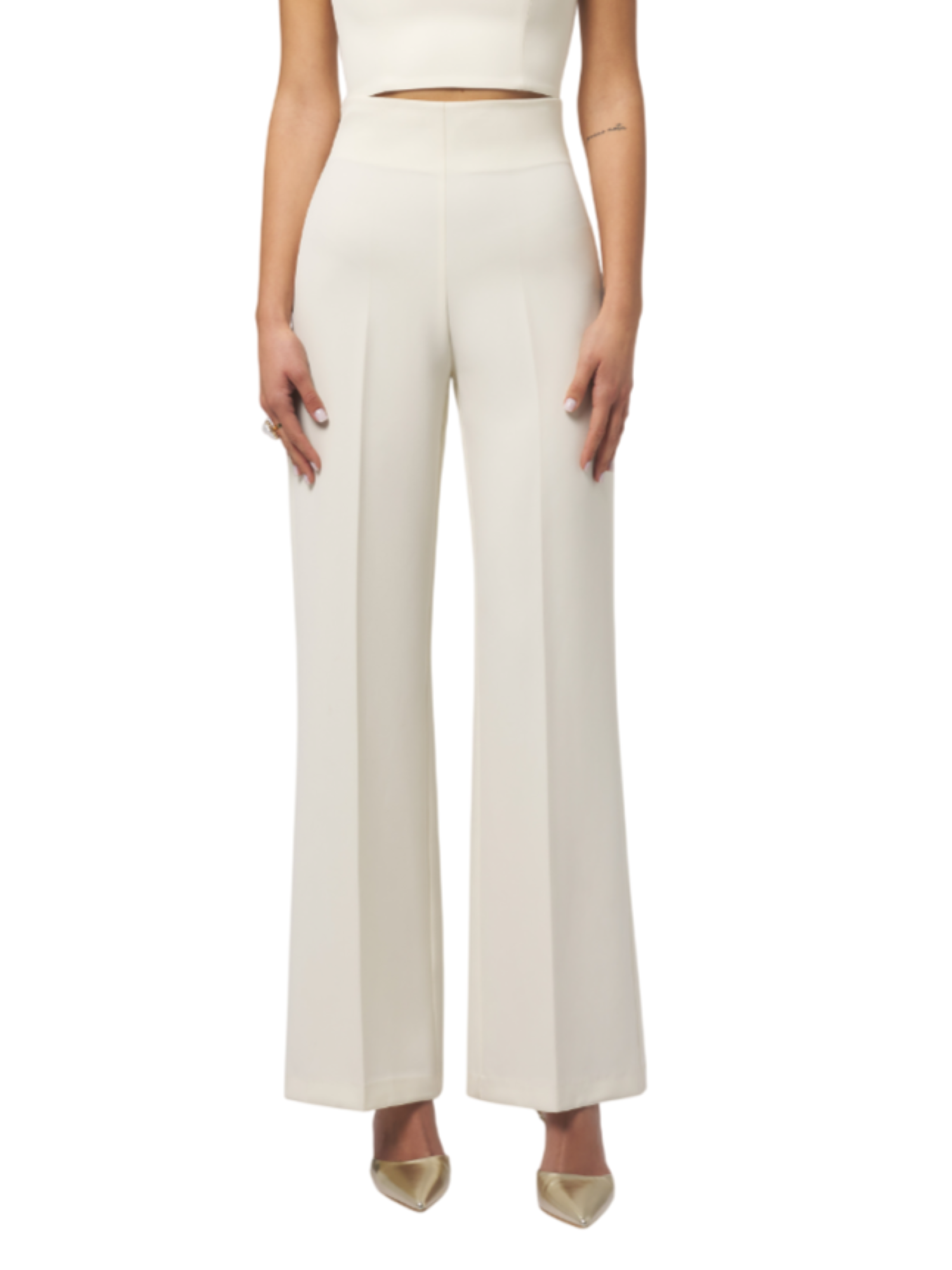 Silence pantaloni palazzo vita alta ecrù SD2025HONEY MILK SILENCE