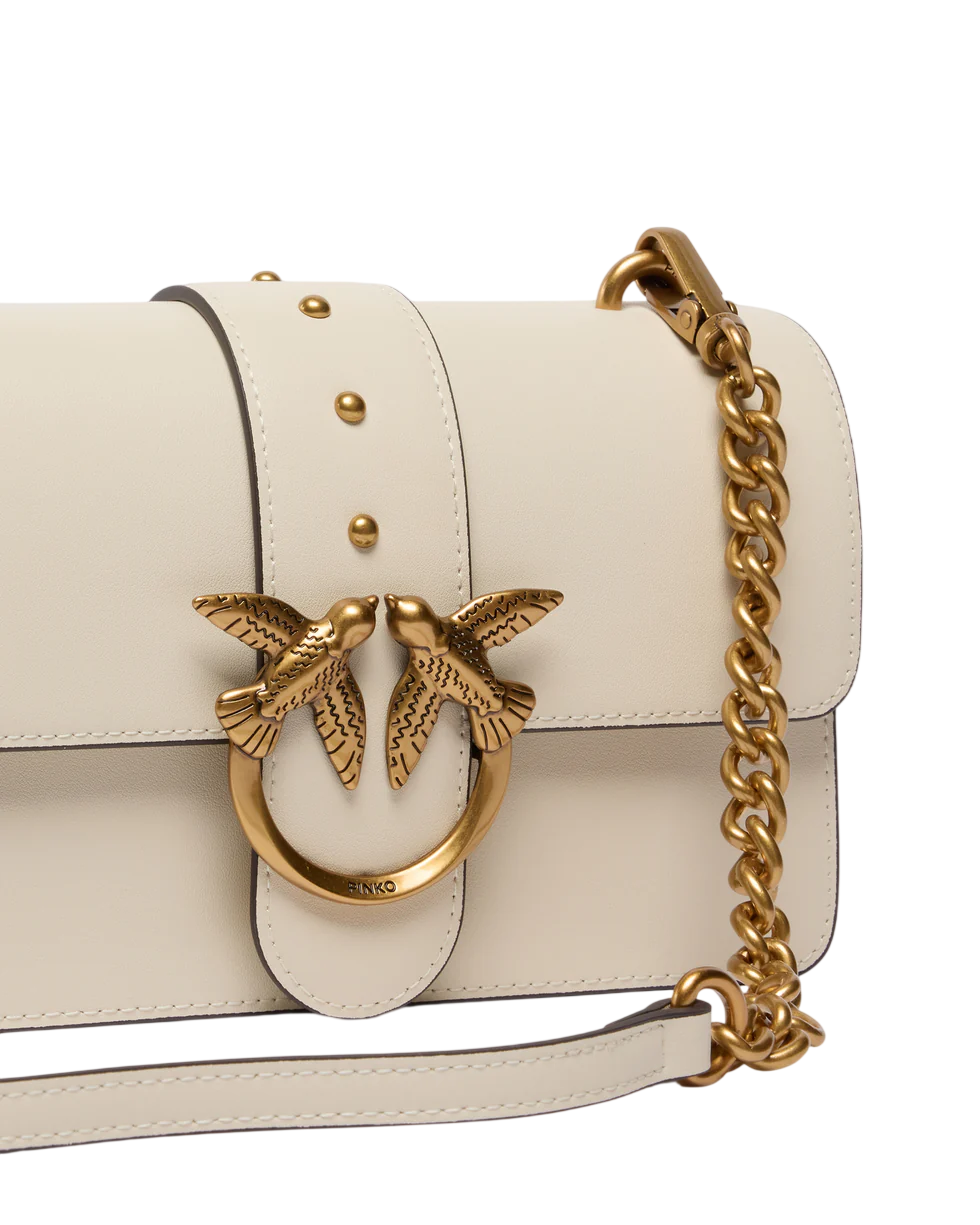 Pinko borsa a tracolla Love Bag One Mini bianco oro 105856-A0F1 Z14Q PINKO